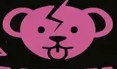 Logo for “Split Happens” featuring bold pink text on a black textured background. The words “SPLIT” and “HAPPENS” frame a cartoon bear face with a lightning bolt splitting its forehead. Surrounding the bear are chaotic doodles: a cracked heart, teardrops, a warning triangle, and a jagged lightning bolt—symbolizing emotional intensity with snark and flair. The design is gritty, playful, and unapologetically unhinged.